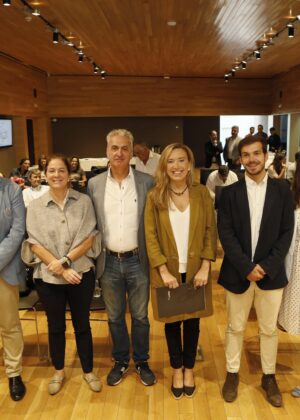 Presentación proyecto dRural. En la foto aparecen de izquierda a derecha Luis Pérez, Begoña Jiménez, Alfonso Maestro, Belinda León, Pablo Gómez y Laura Urbieta